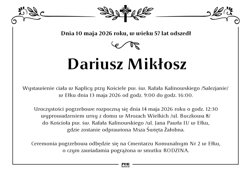 Dariusz Mikłosz - nekrolog